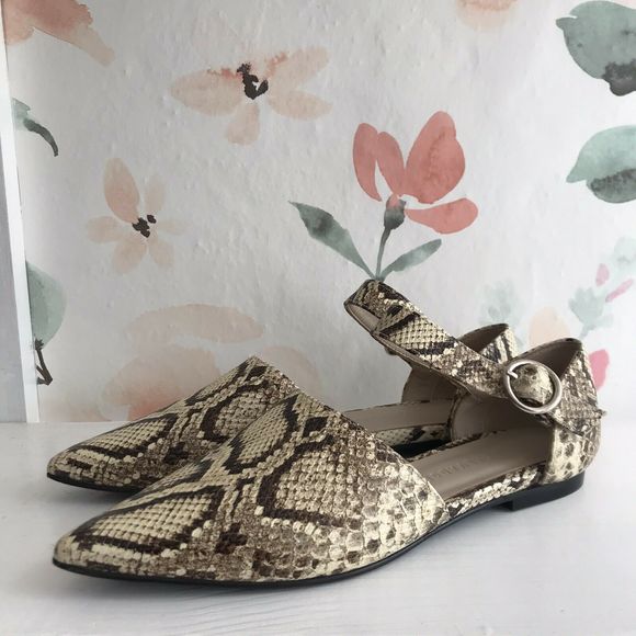 Freda Salvador Shoes - New Freda Salvador Snake-Printed D'Orsay Flats